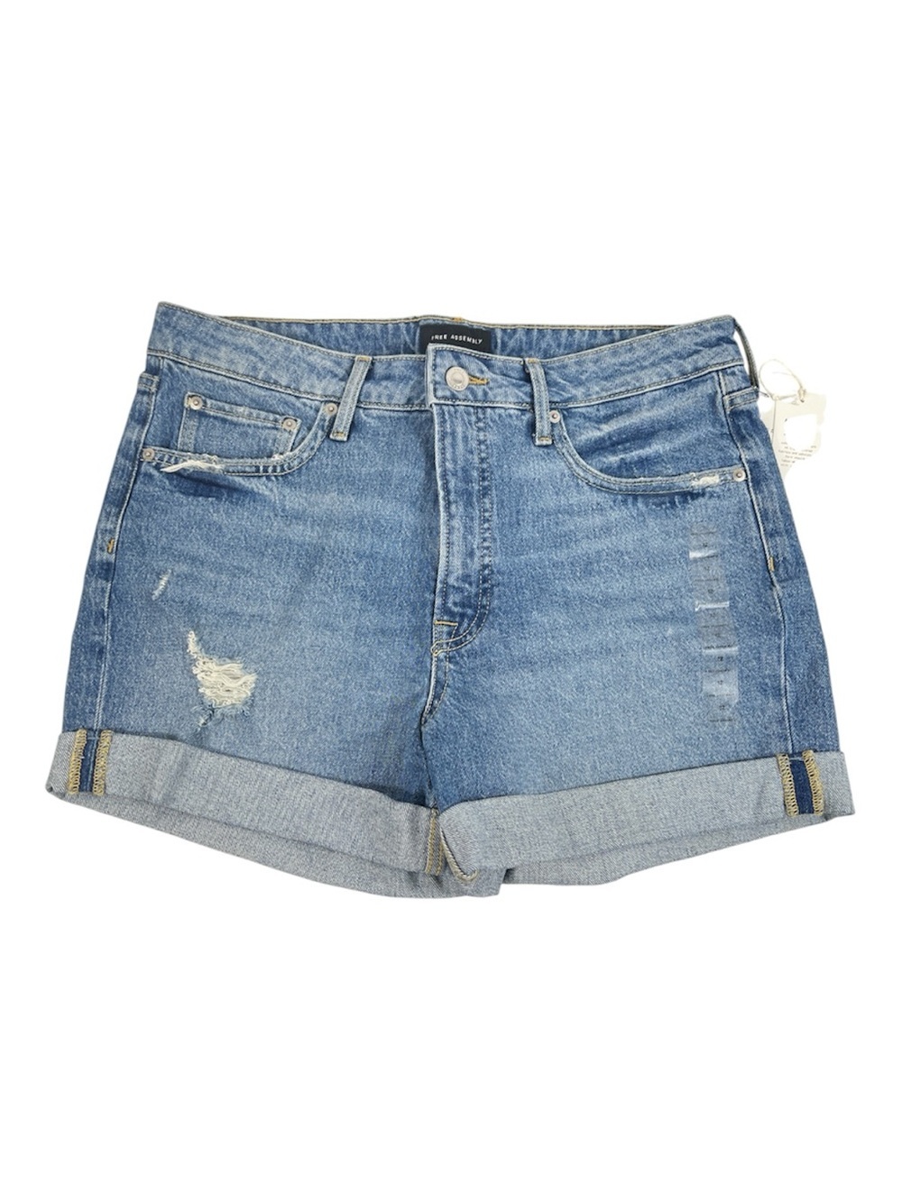 Free Assembly Sz 12 Jean Shorts Medium Wash with Destruction NWT